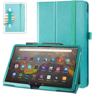Case for Amazon Kindle Fire Max 11 Tablet 13th Generation 11 inches 2023 Cover with Pen Holder, Slim Folding Stand Cover PU Leather Case for Fire Max 11 with Auto Wake/Sleep, Hand Strap (Blue)