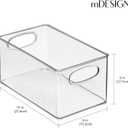 mDesign Plastic Kitchen Organizer - Storage Holder Bin with Handles for Pantry, Cupboard, Cabinet, Fridge/Freezer, Shelves, Counter - Holds Canned Food, Snacks - Ligne Collection - 4 Pack - Clear