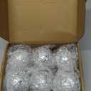 2.5 Inch Silver Mosaic Glass Balls 6 PCS Small Decorative Orbs Set Crack Solid Spheres Globe for Dining Table Centerpieces Bowls Tray Wedding Bedroom Ornaments