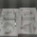 Mozeo Glass Semi-automatic Tea Set Wooden Glass Tea Set Water Diversion Rotating Cover Bowl Lazy Tea Maker Teapot Kungfu Fu teacup (Glass Clear Handle Teapot A)