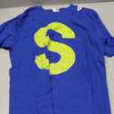 Chipmunk Halloween Carnival Group Costume Letter S Shirt Blu T-Shirt, Medium