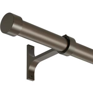 Dark Bronze Curtain Rods for Windows 28-48",1-Inch Adjustable Drapery Rods with Aluminum End Cap and Brackets for Room Divider, Bedroom, Living Room, Kitchen, Bathroom 