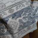 10x14 Extra Large Washable Area Rug, Soft Neutral Vintage Boho Rug for Living Room, Bedroom, Office, Farmhouse, Low Pile Imitation Wool Non Slip Carpet Ideal for High-Traffic Areas, Blue Grey