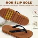 ONCAI Flip Flops for Women, Beach Thong Sandals Womens with Arch Support, Dressy Rhinestone Comfortable Yoga Mat and Non Slip Rubber Soles for Summer US Size 5-11 (9, Black/Khaki)