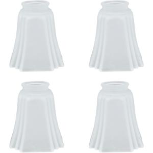 Aspen Creative 23028-4A Transitional Frosted Ceiling Fan Glass Shade.2-1/8"Fitter.Size:4-1/4"D x 4-3/4"H.4Pcs/Pack