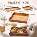 Sintuff 20 Inch Large Square Ottoman Tray, Acacia Wood, 4 Trays in 1