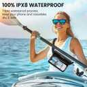 Niveaya IPX8 Waterproof Fanny Pack - 2 Pack, Floating Dry Bag Pouch, Phone Waterproof Waist Pouch Dry Bag, Beach, Kayaking, Swimming, Boat Essentials, for iPhone 17/16/15/14/13/12 Pro Max up to 9.5" (Black&Green)