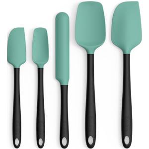 Coukre Silicone Spatula Set of 5,High Temperature Resistant, Food Grade Silicone, Dishwasher Safe, for Baking, Cooking (Aqua Green)