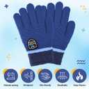 MIG4U 3 Pairs Kids Winter Magic Gloves for Boys and Girls, Warm Knit Children Cold Weather Glove Napping Liner (6-10 years, Stripe Series)