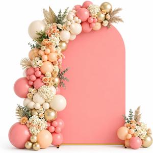 6.6FT Wedding Arch Backdrop Cover for Photography(No Arch Stand), Double-Sided Spandex Arch Covers Stretchy Backdrop for Party, Birthday, Graduation, Wedding Decor - Dusty Pink