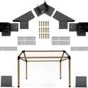 30 Slanted Pergola Whole-Set Kit for 4"x 4" Wood Pergola, Easy to Install, Weather - Resistant Bracket Kit for Carports, Gardens & More (14 Pcs)