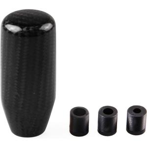 RYANSTAR Universal Gear Shift Style Knob,Car Modified Carbon Fiber Stand Head Manual Transmission Shift Lever Knob Head Wave Stick Shift Knob (Black)