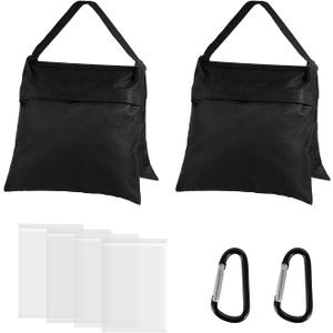 Photography Sandbag Saddlebag for Photo Video Studio Stand,Backdrop Stand, Outdoor Patio Sports, Transparent PP Bag and Clips Included 2 Packs