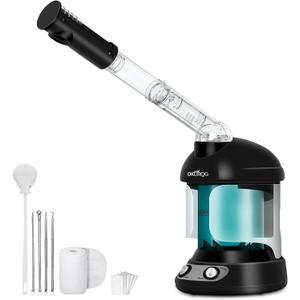 Facial Steamer, Nano Ionic Face Steamer for Facial Deep Cleaning Portable Ozone Steamer with Extendable 360 Rotating Arm, Humidifier for Home Salon Spa or Personal Care (Black)