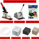 2x2in Magnet Maker Machine Square for Family Activities Souvenir Collection | Square - Creates 200 magnets quickly - Sturdy - quality materials - Ergonomic - easy to use, Magnet Maker Kit
