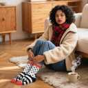 5-6 Pairs Women's Cute Cat Socks Gifts, Funny Novelty Animal Print Crew Cotton Socks Christmas Gifts for Women Girls