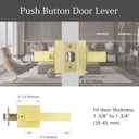 6 Pack Gold Door Handles Interior, Privacy Door Lever for Bath & Bedroom, Push Button Door Handle with Lock