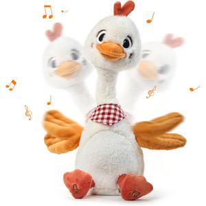 TUMAMA Talking Dancing Duck Toy - Soft Plush Electronic Pet with Twisting Neck and Flapping Wings, Features Singing, Recording, Repeating for Toddlers, Toddler Interactive Gift Toys for Boys and Girls