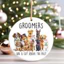 3 x 2025 Christmas Ornament - Best Dog Groomer Ceramic Orament & Thank You Appreciation - Perfect Stocking Stuffer, Retirement, or Grooming Salon Gift
