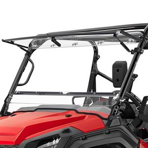 StarknightMT Flip Windshield Compatible with 2016+ Pioneer 1000 1000-5 1000-6, Windproof Full Windows Scratch Resistant Clear Fold Windshield