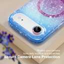 Choiche Magnetic for iPhone 17 Air Case Women Phone Case, Compatible with Mag-Safe, Cute Bling Sparkly, Military Grade Protection, with Diamond Camera Lens Covers, 6.5-inch, Glitter Blue/Purple
