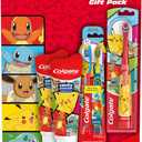 Colgate Kids Pokemon Toothbrush and Kids Toothpaste Gift Set, Includes Pokemon-Themed Battery Toothbrush, 2 Bubblegum Flavored Fluoride Toothpastes, and 2 Manual Toothbrushes
