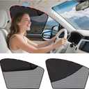 ZATOOTO Car Window Shades Upgraded Driver Side Window Shade with Blackout Layer Foldable Desgin Adjustable Half-Blackout & Mesh Design Just Snap by Magnet Universal for Most Cars