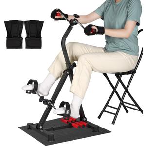 Adjustable Pedal Exerciser Bike for Seniors,Hand Arm Leg and Knee Therapy, Stroke Recovery, Portable Fitness Equipment for Total Body Workout - Great Gift for Elderly Rehab