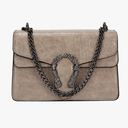 Aiqudou Crossbody Bag and Satchel Purse for Women - Fashion Snake Print Chain Purse Luxury PU Leather HandBag