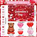 Decoracion De San Galentin: Galentines Photo Props Include Galentines Day Backdrop Heart Balloons Teddy Bear Balloons Garland for Galentines Day Room Decorations