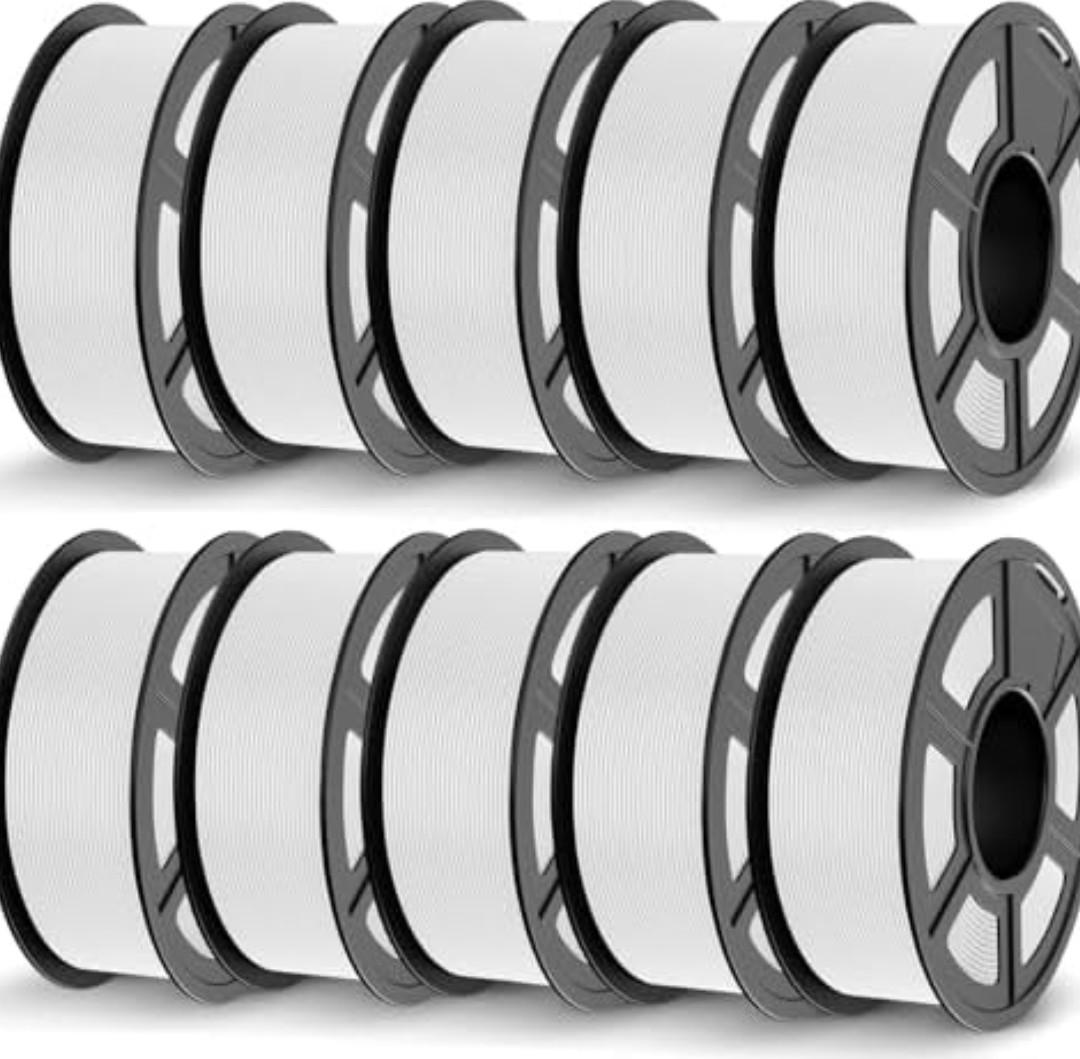 JAYO PETG Filament 1.75mm Bundle 11KG, Strong Toughness PETG 3D Printer Filament, Dimensional Accuracy +/- 0.02 mm, Fits for Most FDM 3D Printers (White)