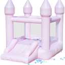 PVC Bounce House, Bounce House for Kids 3-6 with Blower & Slide, Pink Bouncy Castle for Toddlers 1-3 Indoor Outdoor, 8.9ft L x 6ft W x 7.1ft H, Nice Bouncy House for Your Party