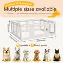 Foldable Clear Acrylic Dog Playpen with Door, 23.6" Acrylic Puppy Playpen, Easy Assemble Indoor Pet Fence with White Frame, Clear Dog Playpen for Puppies & Animal (White, 23.6H, 12 Panels + 1 Door)