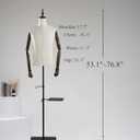 53-76inch Male Mannequin Torso with Wooden Arms Metal Stand, Height Adjustable Dress Form Male with Detachable Trousers Rack and Shoe Holder, Pinnable Torso Display for Clothing Retail Sewing Shop