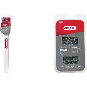 Oregon 16-Inch Replacement Chainsaw Bar and Chainsaw Chain Combo, 56 Drive Links, Pitch: 3/8" Low Vibration.050" Gauge & Chainsaw Chains Twin Pack