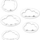 5 PCS Plastic Fluffy Fondant Cloud Cutters, 3D Cloud Embossing Molds for Sugarcraft Cake Decorating, Cupcake Topper