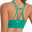 RUNNING GIRL Sports Bras for Women,Padded Sports Bra Tank Top Sexy Crisscross Back High Impact Longline Workout Yoga Bra (Green, L)