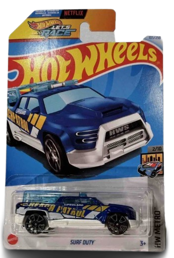Hot Wheels Lolux HW Modified Series #3/10 Diecast 1:64, Hot Wheels 2024 Experimotors Series #1/5 Brick and Motor #HTC55 1:64, 2024 Hot Wheels Surf Duty 2/10 HW Metro #105/250 Let's Race, Pack of 3