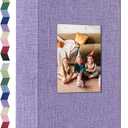 popotop Photo Album 4x6-300 Photos Linen Cover Photo Books with 300 Horizontal Pockets,Slip-in Picture Albums for Family Wedding Anniversary Baby Vacation Pictures (Purple)