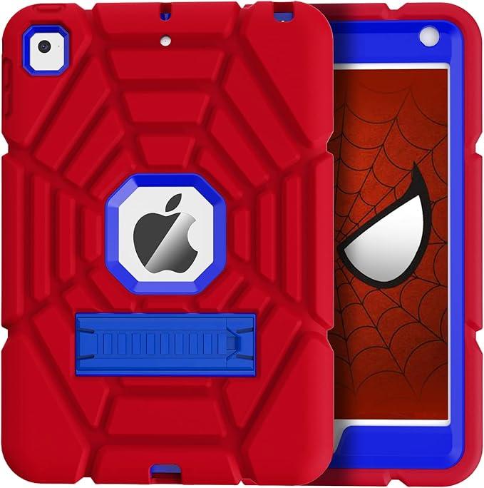 Compatible with Apple iPad 9.7 5th/6th(2017/2018)/iPad Air 2/iPad Pro 9.7 Tablet CaseLightweight Shockproof Rugged Protective Cover with Kickstand for Kids Children Boys Babies Red Black