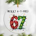 67 Christmas Ornament, Funny Santa 6 7 Ornament, Funny Christmas Ornaments 2025, Meme Ornaments for Christmas Tree, 6 7 Viral Meme Holiday Decor, 67 Gifts, Stocking Stuffers for Teens (Six Seven-d)