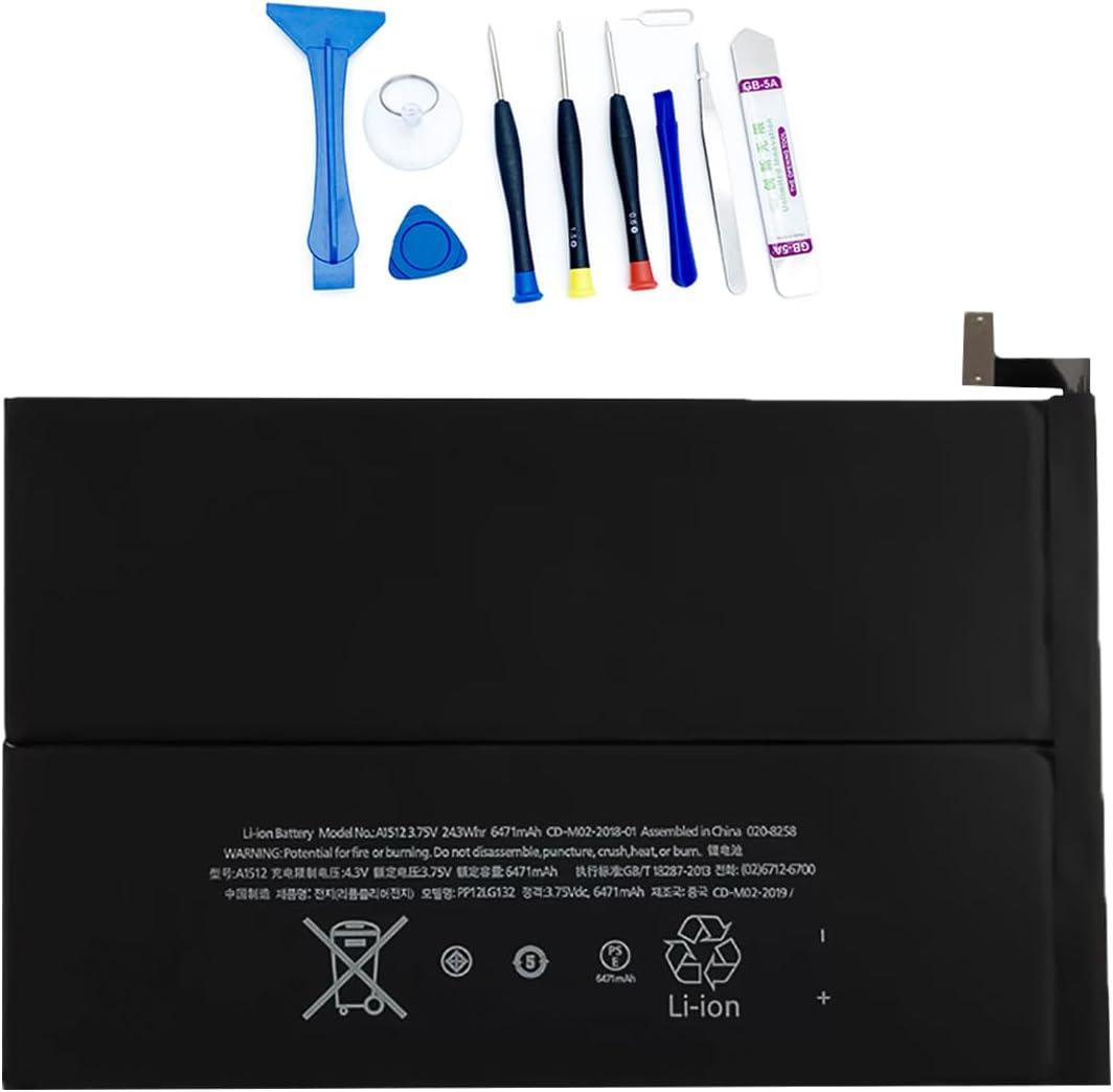 A1512 A1489 Battery Compatible with iPad mini 2 A1489 A1490 A1491 & iPad mini 3 A1599 A1600 A1601 3.75V 6471mAh 24.3Whr with Installation Tools