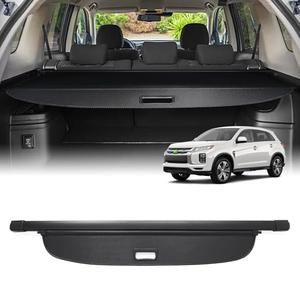 Powerty Retractable Cargo Cover for Mitsubishi Outlander 2013-2019 (Manual Liftgate), Canvas Trunk Cover Privacy Screen Rear Security Shade for Outlander Accessories(Not for Electric Liftgate)
