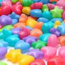 Eco-Friendly Colorful Ball Love Five-pointed Star Ball Pit Balls 2.36Inch Soft Plastic Ball Baby Pool Water Toys , Kiddie Pool, Party Decoration Children's Educational Toys(Rainbow Color) 50 Balls