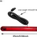CYDZSW Third Brake Light Assembly 12V Universal,3rd Brake Lights Bar 24 LED,Stop Light Lamp Strip,Camper Shell Trailer Cargo High Mount Brake Light(Red)