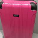 Kenneth Cole REACTION Out of Bounds Lightweight Hardshell 4-Wheel Spinner Luggage, Magenta, 24-Inch Checked
