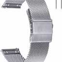 EACHE Stainless Steel Mesh Watch Band for Men Women, Quick Release Mesh Watch Straps 12mm 14mm 16mm 18mm 20mm 22mm (Silver)
