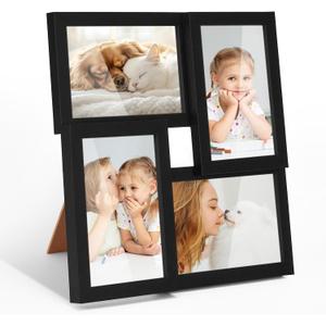 TWING 4x6 Picture Frames Collage, Family Collage Picture Frames Wall Decor, Ideal Gift for Mother's Day, Wall Hanging or Tabletop, Black (Black)