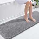 Bathroom Rugs 59x20, Extra Soft Absorbent Chenille Bath Rugs, Rubber Backing Quick Dry, Machine Washable Bath Mats for Bathroom Floor, Tub and Shower, Home Decor Accessories, Grey