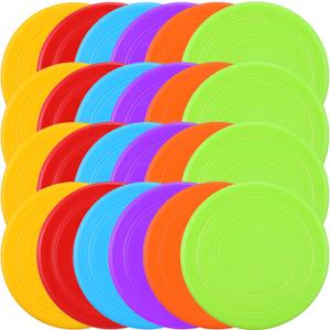 24pcs Flying Disc 7 Inch Silicone Flying Disks Bulk for Dog Outdoor Backyard Lawn School Teaching Early Education Sports Games Party Favors, 6 Colors